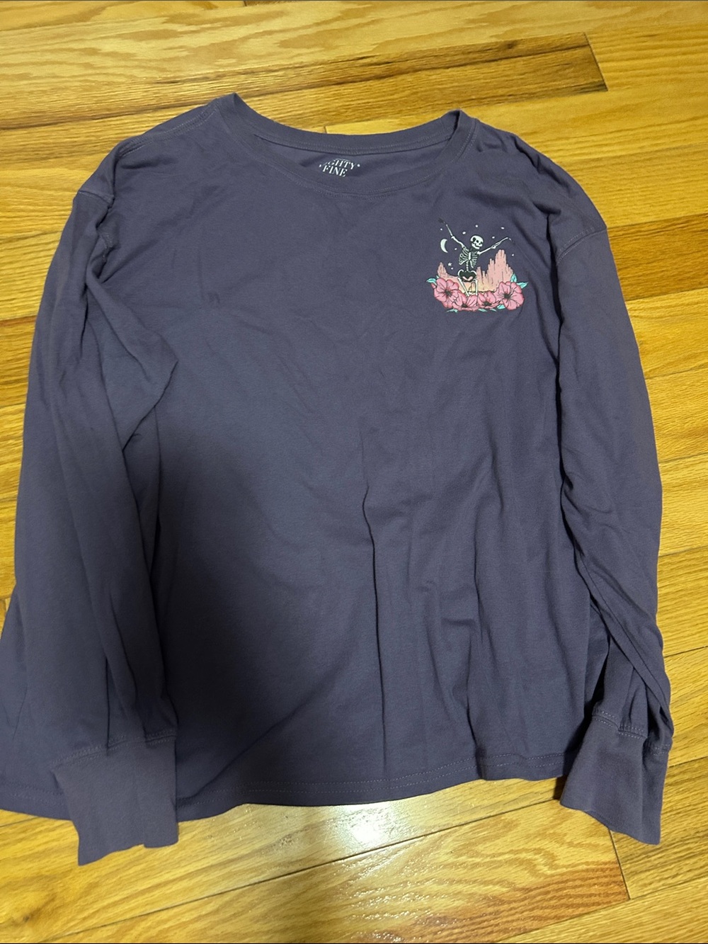 Long Sleeve Graphic Tee- Skeleton